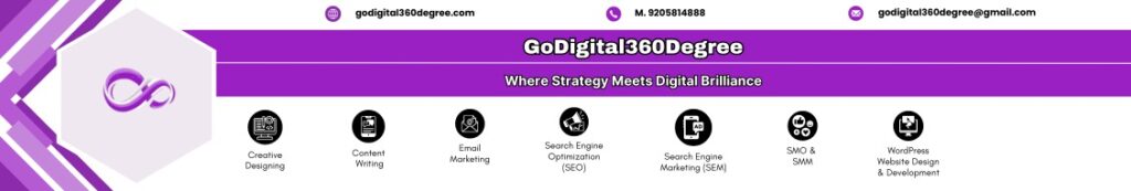 This image tells us about the details of our website- GoDigital360Degree