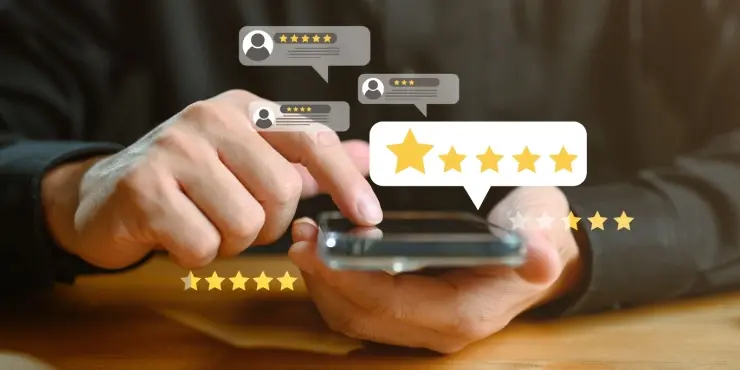 The image justifies the title of the blog- The Importance of Customer Reviews in Online Marketing