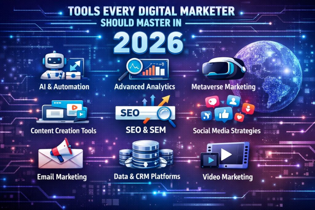 This image justifies the title of the blog- Tools Every Digital Marketer Should Master in 2026. 